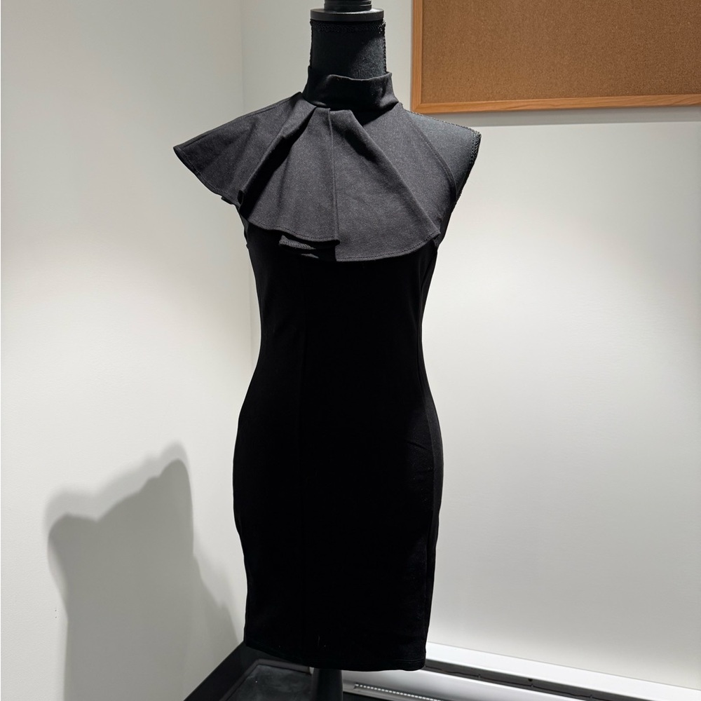 Elegant Black Ruffled Dress